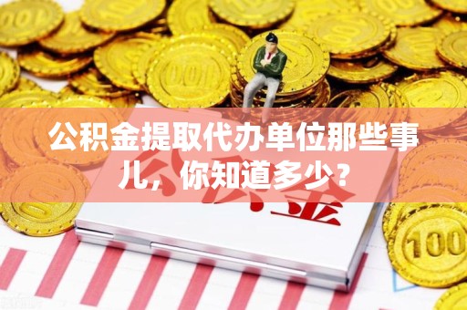 金安公积金提取代办单位那些事儿,你知道多少? 金安公积金提取代办单位那些事儿,你知道多少?